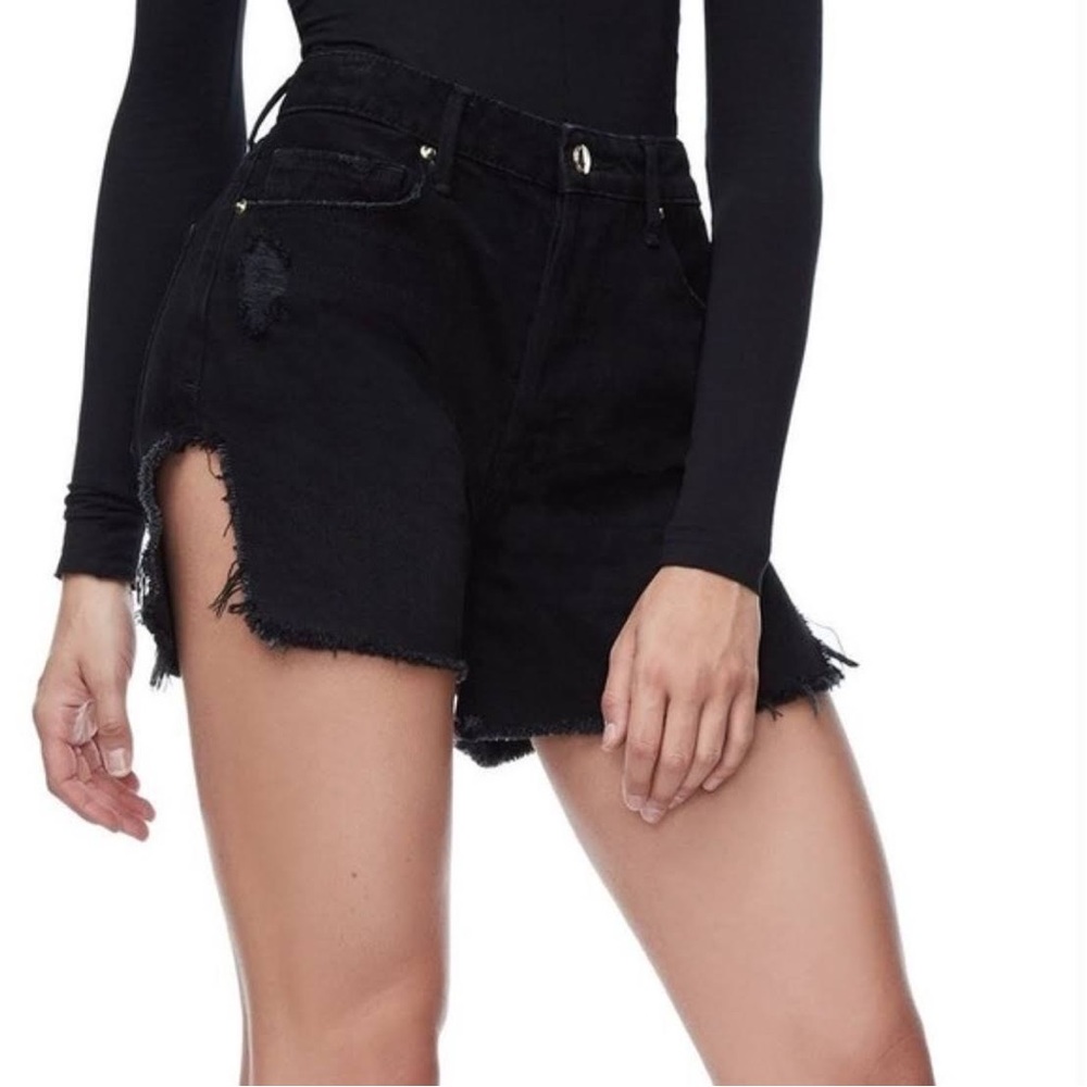77. Good American Bombshell High Rise Cutoff Shorts